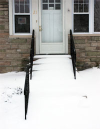 Snow at doorway