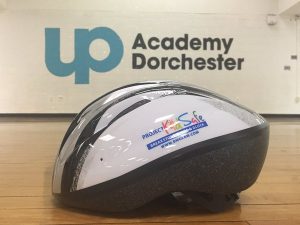 Bicycle helmet donated to UP Academy by Breakstone, White & Gluck and its Project KidSafe campaign.
