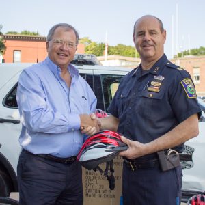 Attorney David White with Everett Police Captain Richard Basteri.