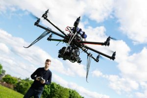 Man flying a drone