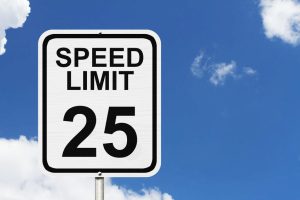 25 mph speed limit sign in Boston, Massachusetts