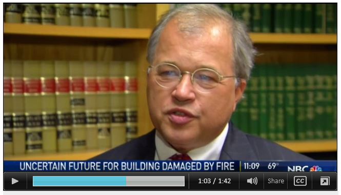 Attorney David W. White is interviewed by NBC Boston on the Dorchester building fire