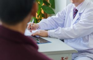 Doctor and patient in medical office