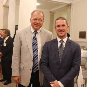 Attorney David W. White with Pat Kelsey, outreach supervisor for Mass Rides/Massachusetts Safe Routes to School Partnership.