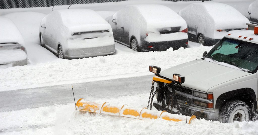 snow plow accidents can happen in parking lot