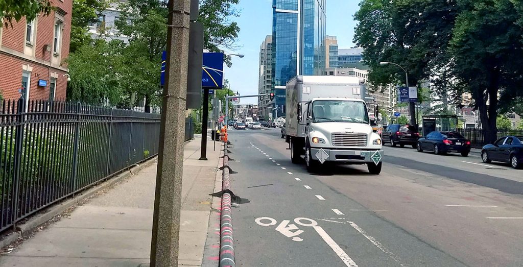 truck driving in Boston Fenway area