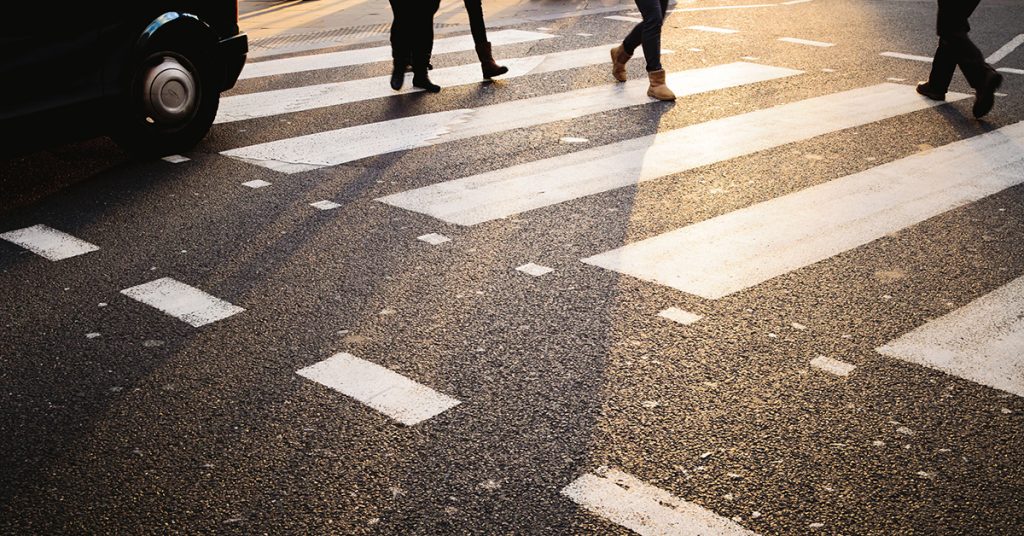 pedestrians in crosswalk