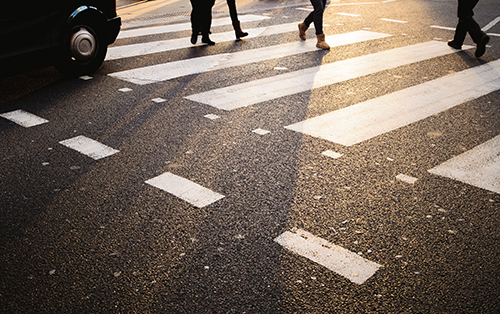 Pedestrians in crosswalk