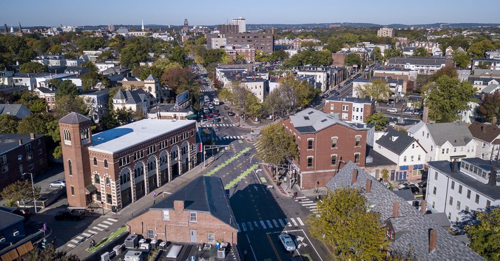Inman Square in Cambridge, an area which has seen serious bicycle accidents