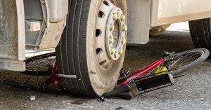 Commercial truck collision with bicycle