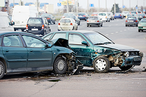 Car accident at intersection in Boston area