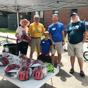 Volunteers who held a bike tune up event for Arlington Housing Authority residents in June 2018 (Arlington, Mass.)